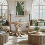 Farmhouse Round End Table Small Space Solution