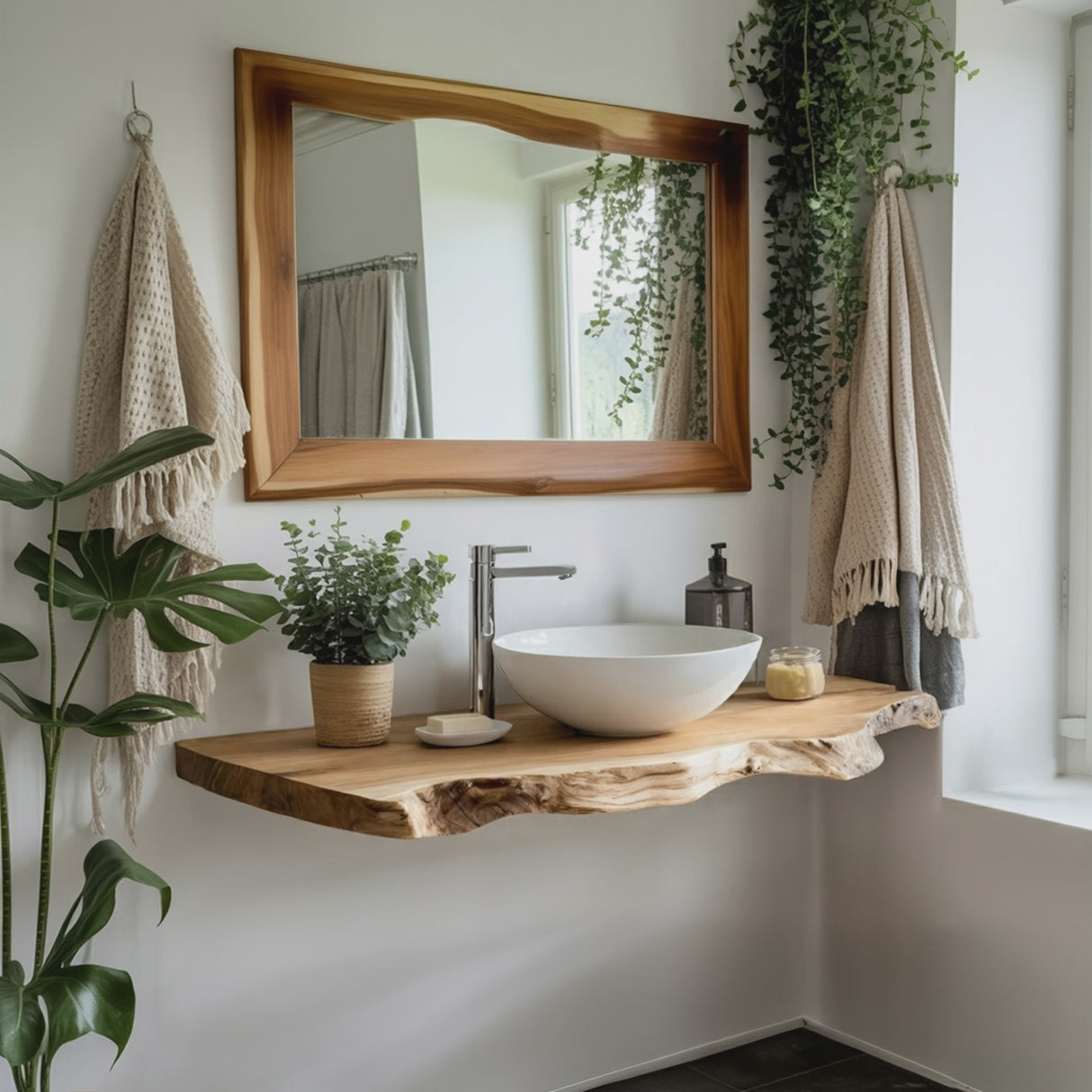 Rustic Solid Wood Vanity With Drawers For Bathroom