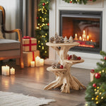 Farmhouse Wooden End Table For Furniture Decor Holiday Display