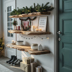 Handcrafted Wooden Floating Shelf For Stylish Christmas Bedroom Decor