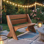 Modern Outdoor Bench With Angled Legs For Garden Patio And Backyard