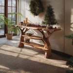 Rustic Handcrafted Wooden Console Table For Christmas Entryway Decor