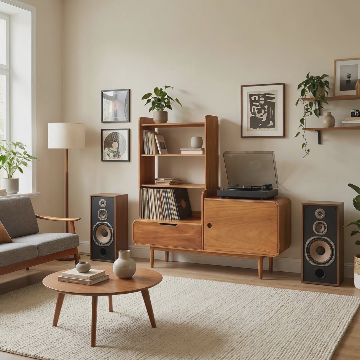 Retro-Inspired Vinyl Record Cabinet For Living Room Or Studio
