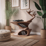 Rustic Live Edge Record Stand For Entryway