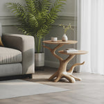 Farmhouse Solid Wood End Table For Living Room Decor And Storage