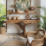 Farmhouse Live Edge Entryway Table Organic Wood For Furniture Decor