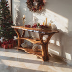 Modern Live Edge Entryway Table For Holiday Living Room Xmas Furniture