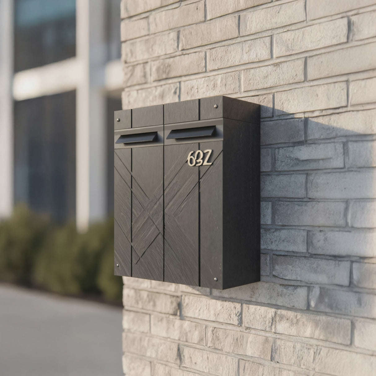 Modern Solid Wood Sculpture Mailbox For Outdoor Rustic Patio Design