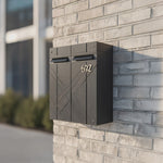 Modern Solid Wood Sculpture Mailbox For Outdoor Rustic Patio Design