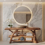 Handcrafted Live Edge Bathroom Vanity Solid Wood Sink For Modern Bathroom