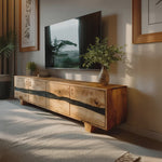 Mid Century Live Edge TV Cabinet For Living Room Design