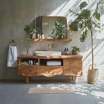 Farmhouse Wooden Vanity For Bathroom Interior Design