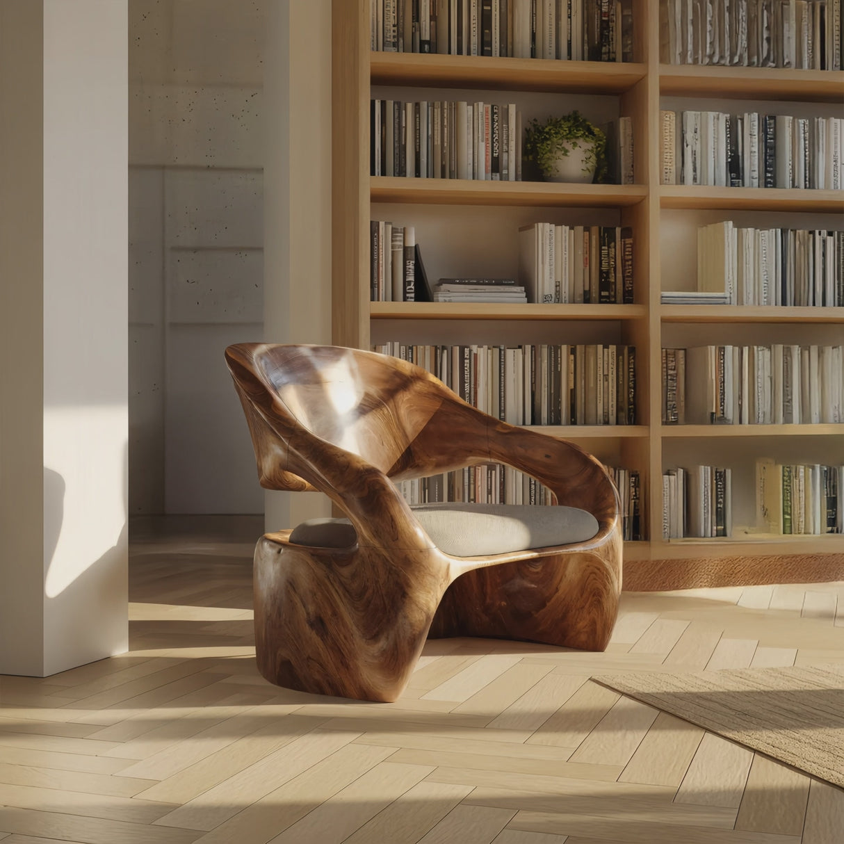 Organic Sculptural Lounge Chair For Living Or Bedroom