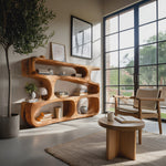 Modern Curved Bookcase Statement Piece For Living Room