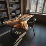 Farmhouse Handmade Live Edge Desk For Interior