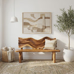 Rustic Live Edge Bench For Entryway Accent Seating