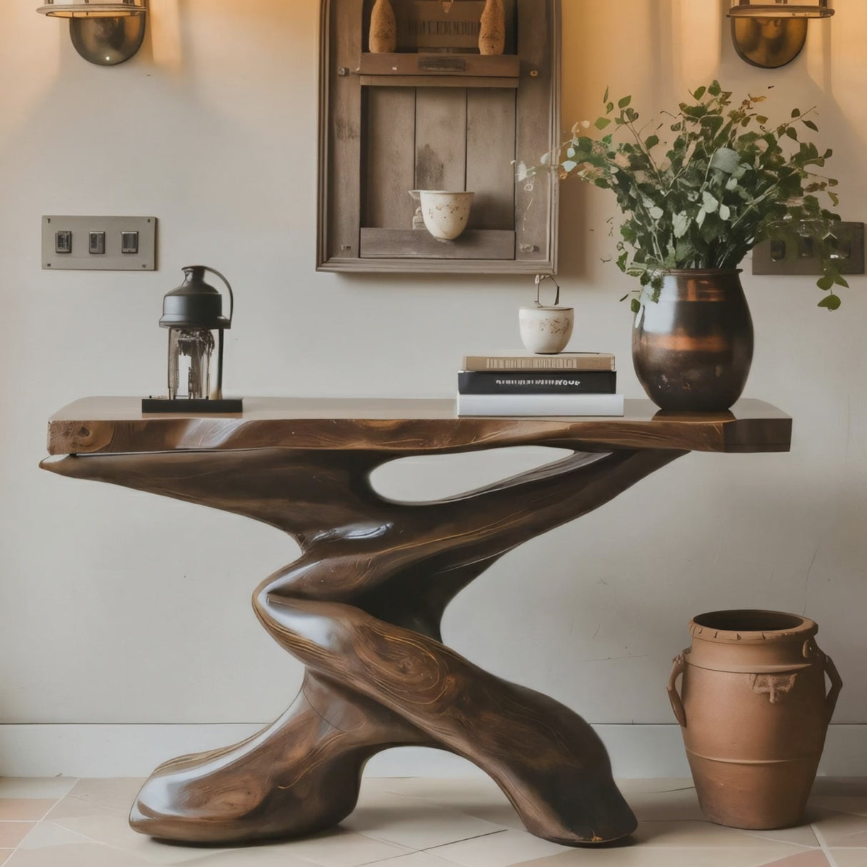 Rustic Farmhouse Console Table Entryway Design