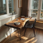 Handcrafted Live Edge Desk For Living Room Style