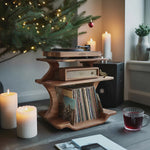 Mid Century Wooden Record Stand For Christmas Vinyl Lovers