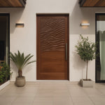 Modern Wave Pattern Front Door Design For Entryway