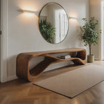 Handcrafted Bench Curved Design For Living Room