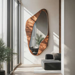 Organic Modern Wall Mirror With Irregular Frame For Living Room And Entryway