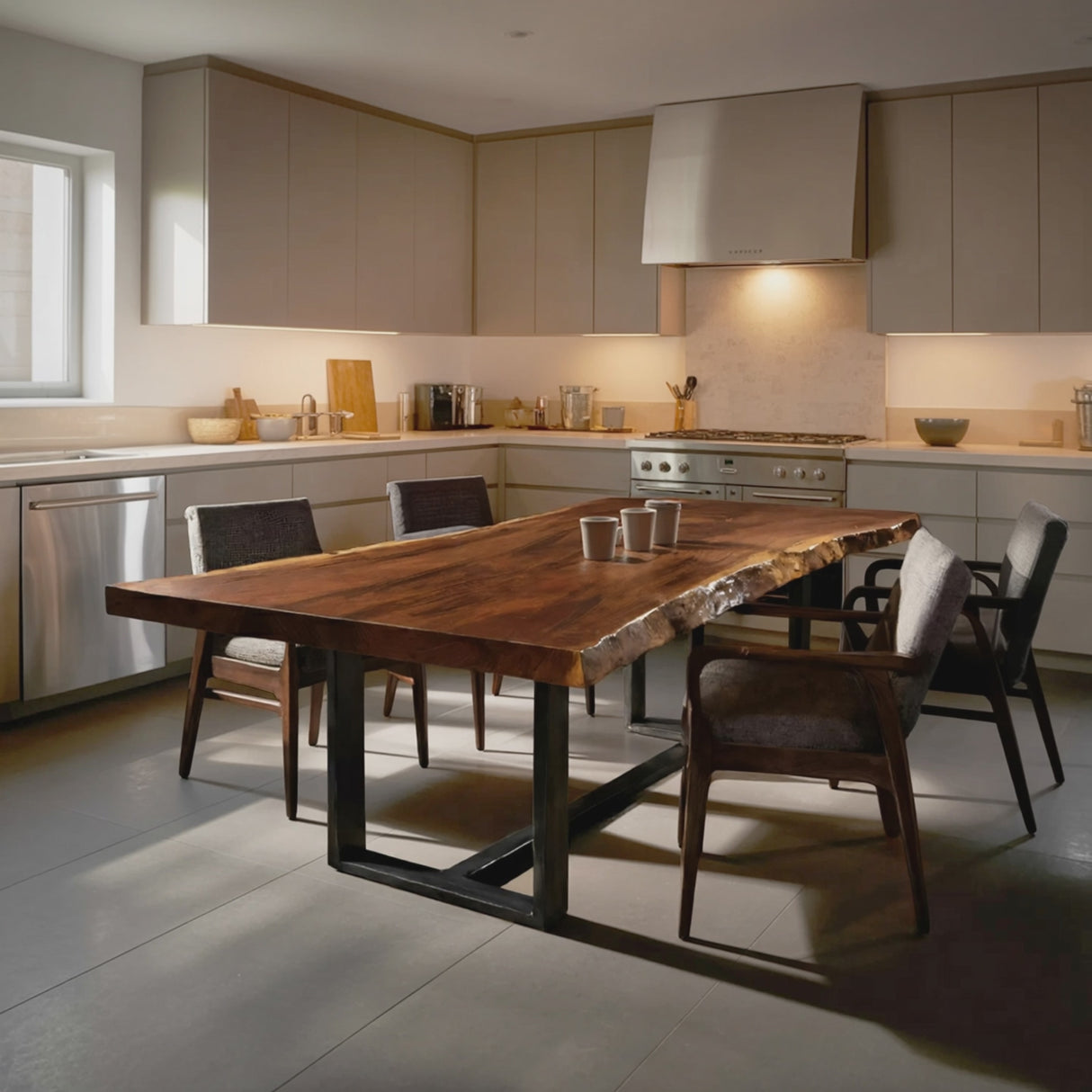 Furniture Decor Modern Live Edge Dining Table Clean Lines