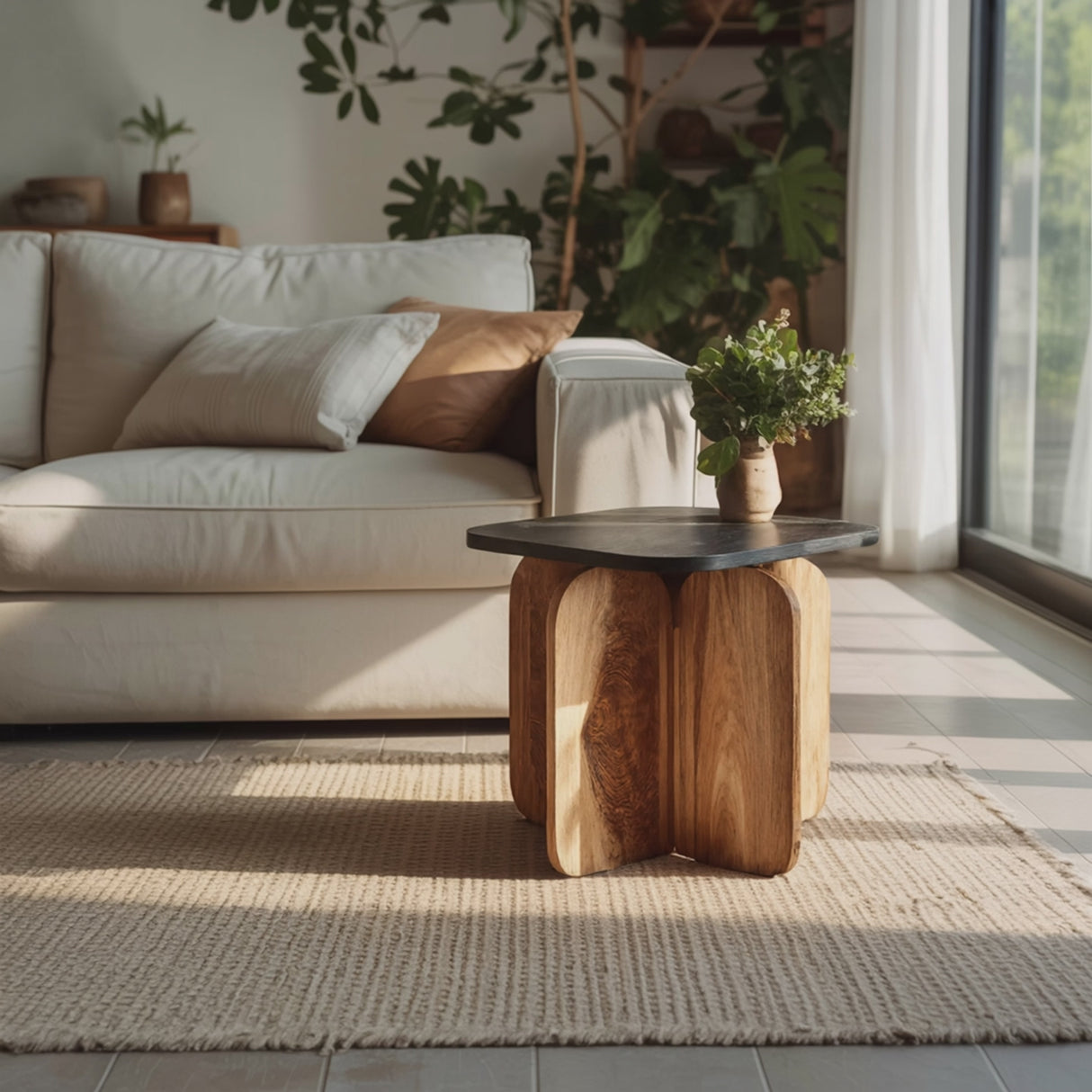 Modern Solid Wood End Table For Elegant Furniture Setup