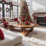 Rustic Wooden Live Edge Coffee Table For Holiday Home Furniture