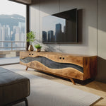 Modern Live Edge TV Cabinet For Entryway Design