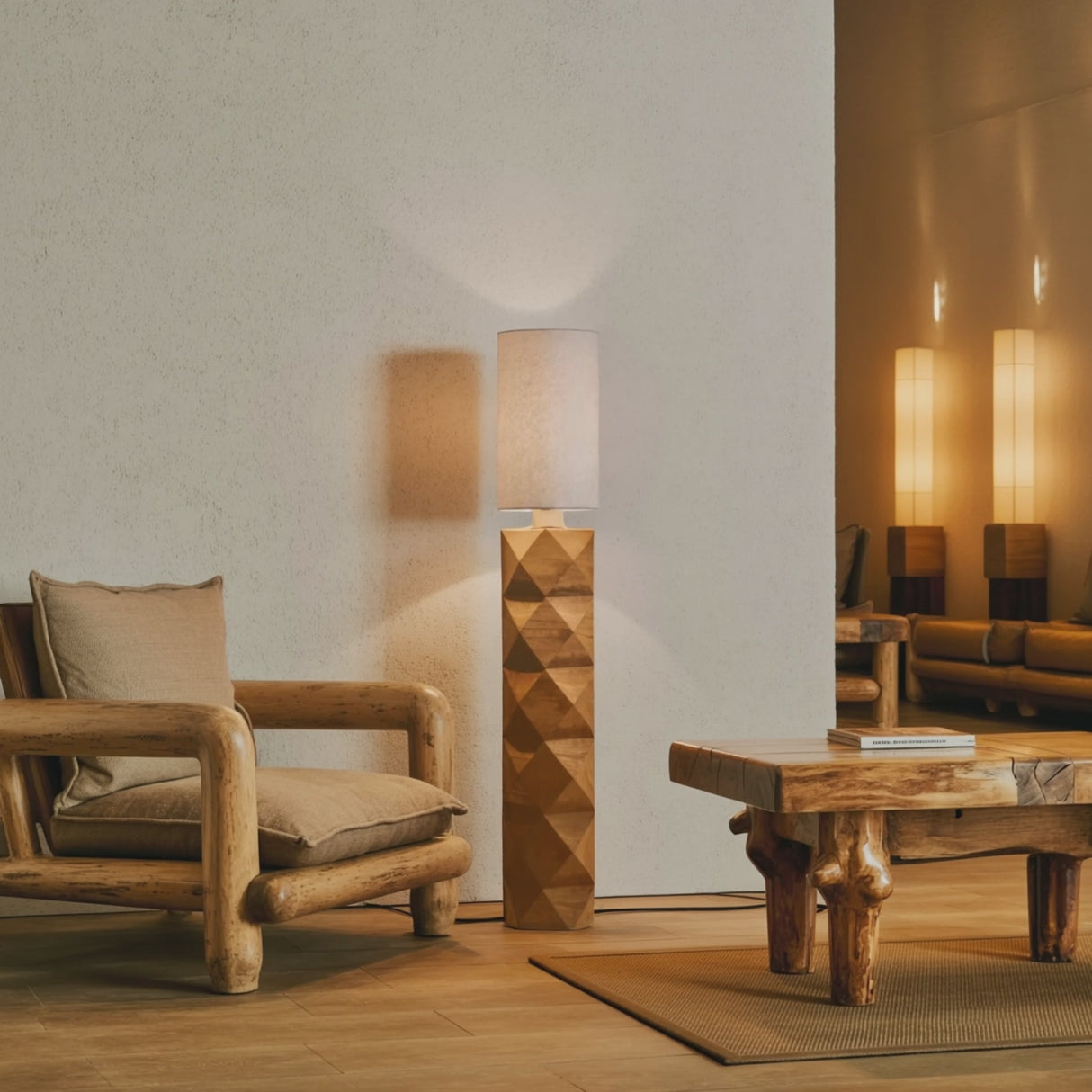Contemporary Sculptural Lamp Pair For Bedroom And Office