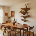 Mid Century Wooden Live Edge Mushroom Shelf For Natural Home Decor
