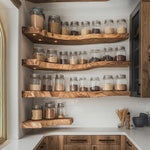 Rustic Handmade Spice Storage Rack For Kitchen Wall