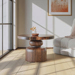 Zen Sculptural Side Table Japandi Accent For Entryway And Tea Room