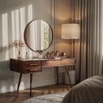 Mid Century Modern Vanity Desk With Drawers For Bedroom