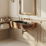 Modern Live Edge Wood Basin For Contemporary Bathroom Interior Design