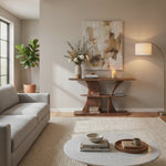 Farmhouse Solid Wood Console Table For Entryway Design And Storage