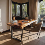Farmhouse Solid Wood Live Edge Desk For Interior Decor