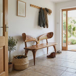 Natural Live Edge Wood Bench For Entryway Seating Area
