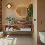 Handcrafted Wooden Vanity For Bathroom Natural Look