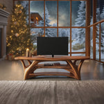 Farmhouse Live Edge Entryway TV Stand For Christmas Design