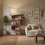 Artistic Curved Bookshelf For Living Room Accent