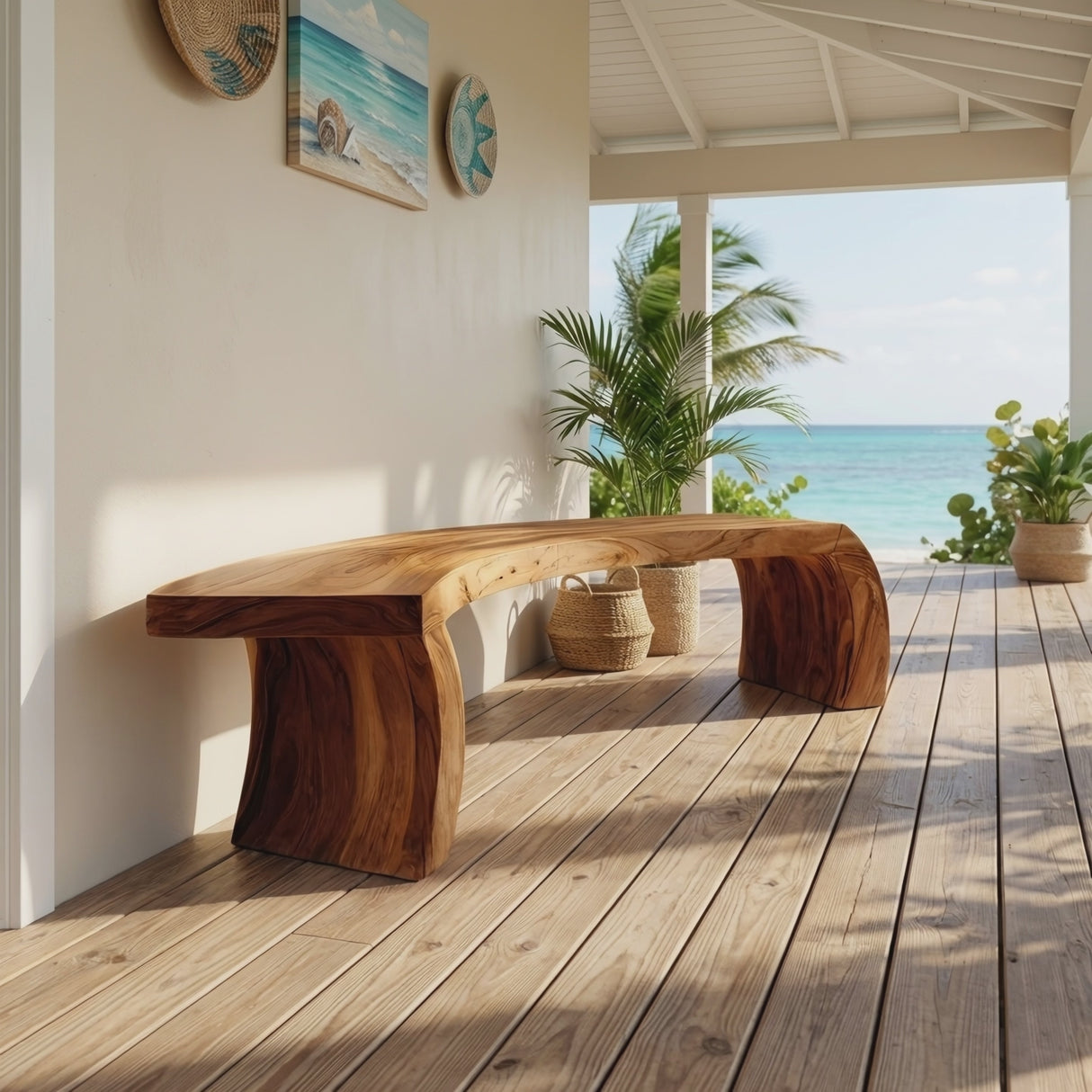 Rustic Live Edge Wood Bench For Entryway Accent Furniture