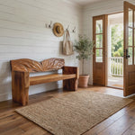 Solid Wood Entryway Bench For Natural Style Home Decor