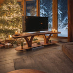 Farmhouse Solid Wood TV Console For Cozy Holiday Decoration