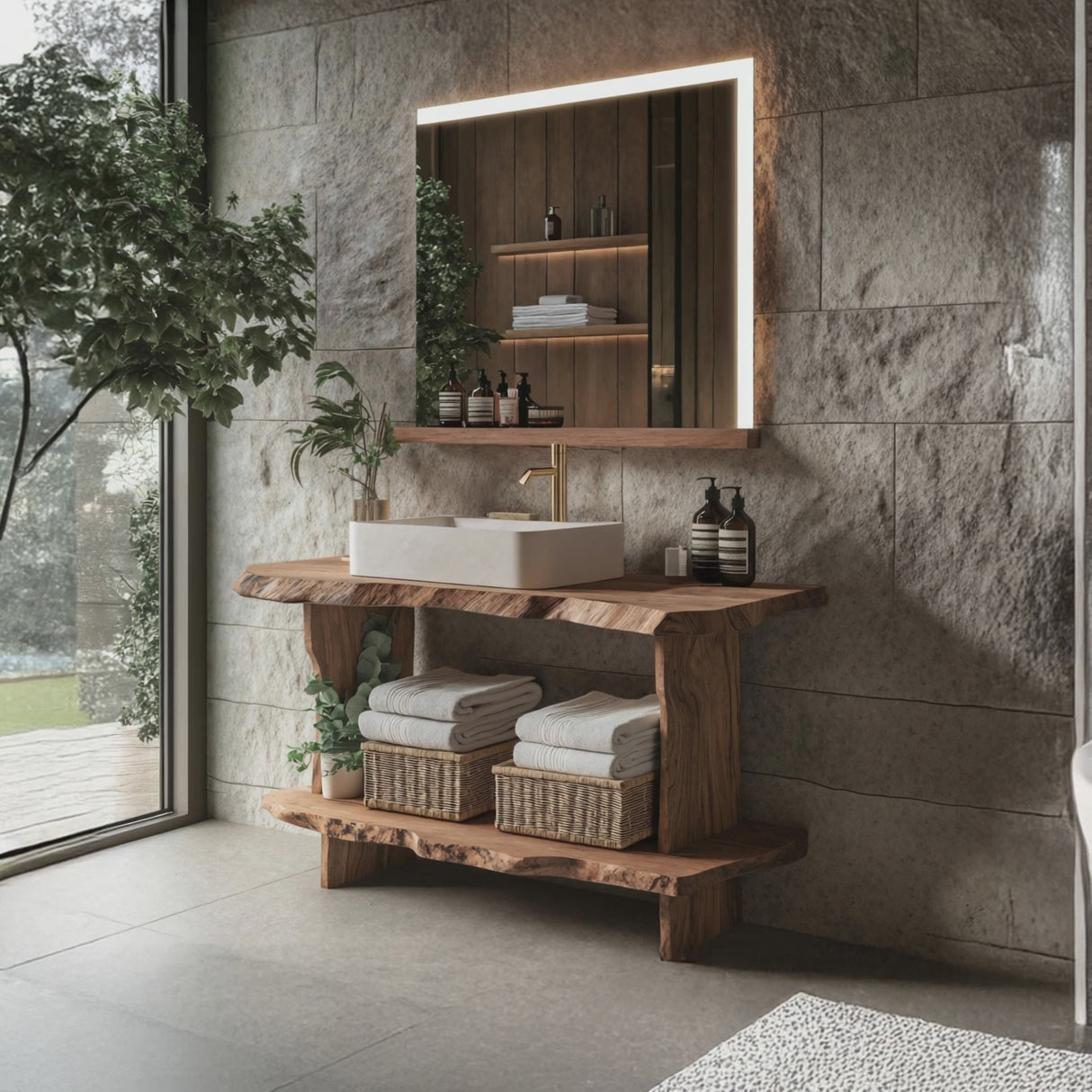 Mid Century Bathroom Cabinet For Elegant Bathroom