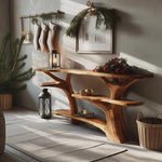 Modern Live Edge Entryway Table For Xmas Entryway Holiday Seasonal Accent