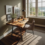 Mid Century Solid Wood Desk For Minimalist Decor