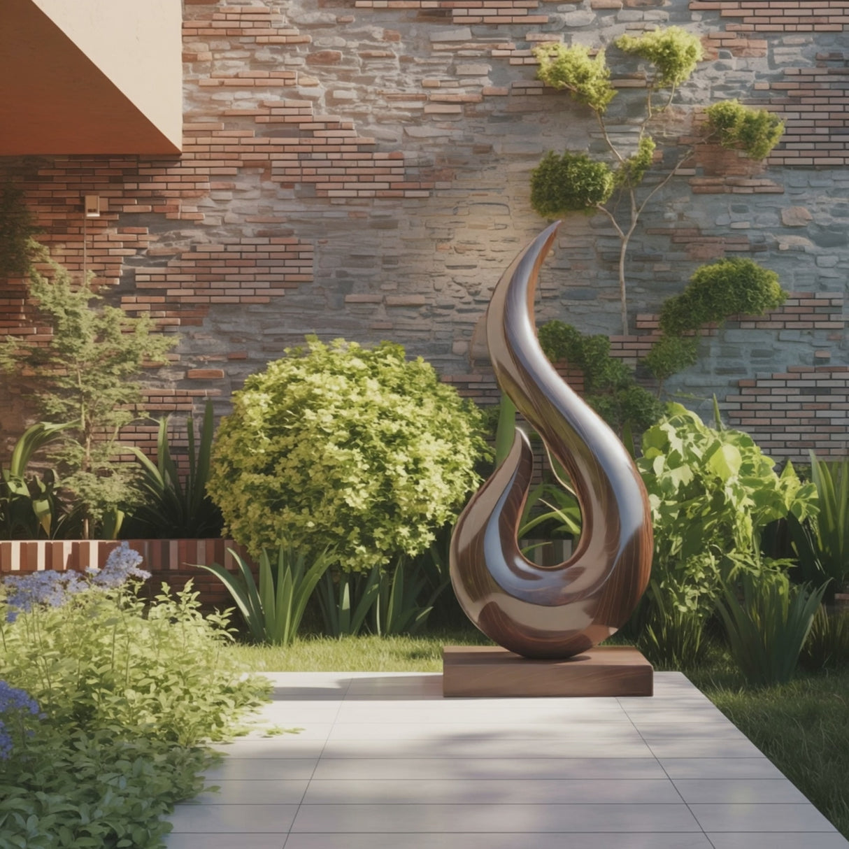 Handcrafted Abstract Sculpture For Outdoor Wall Design