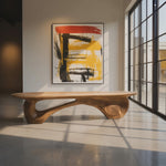 Organic Bench With Carved Design For Living Room